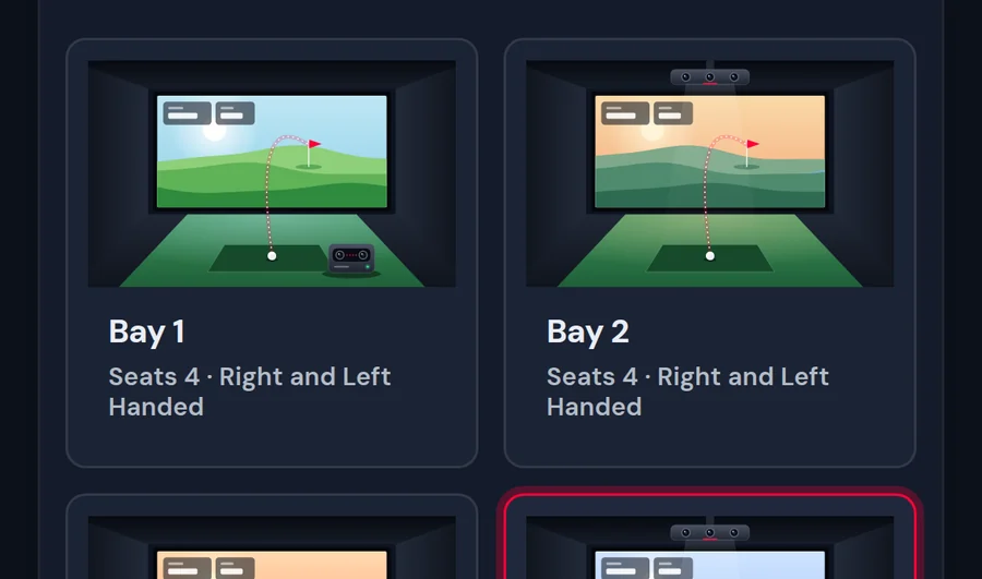 Customers choosing from six bays in the booking flow